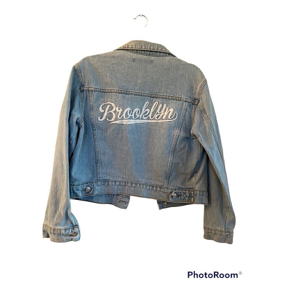 Forever21 light denim jacket with BROOKLYN embroidery. Sz. S - Picture 2 of 5
